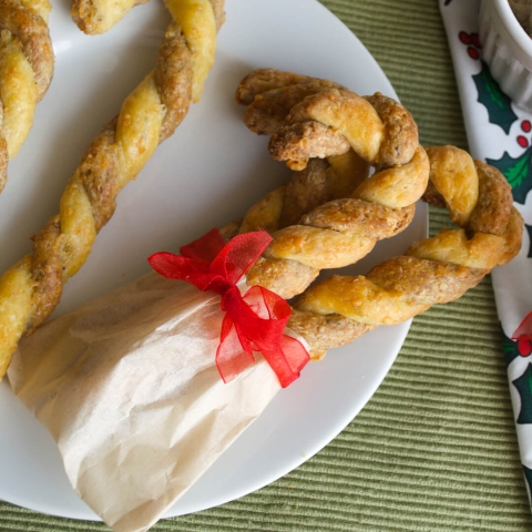 Cheese Straw Christmas Canes