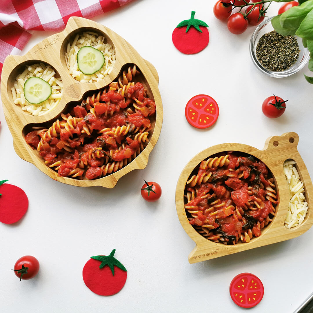 Two servings of Baby Pasta & Sauce Recipe with Tomato