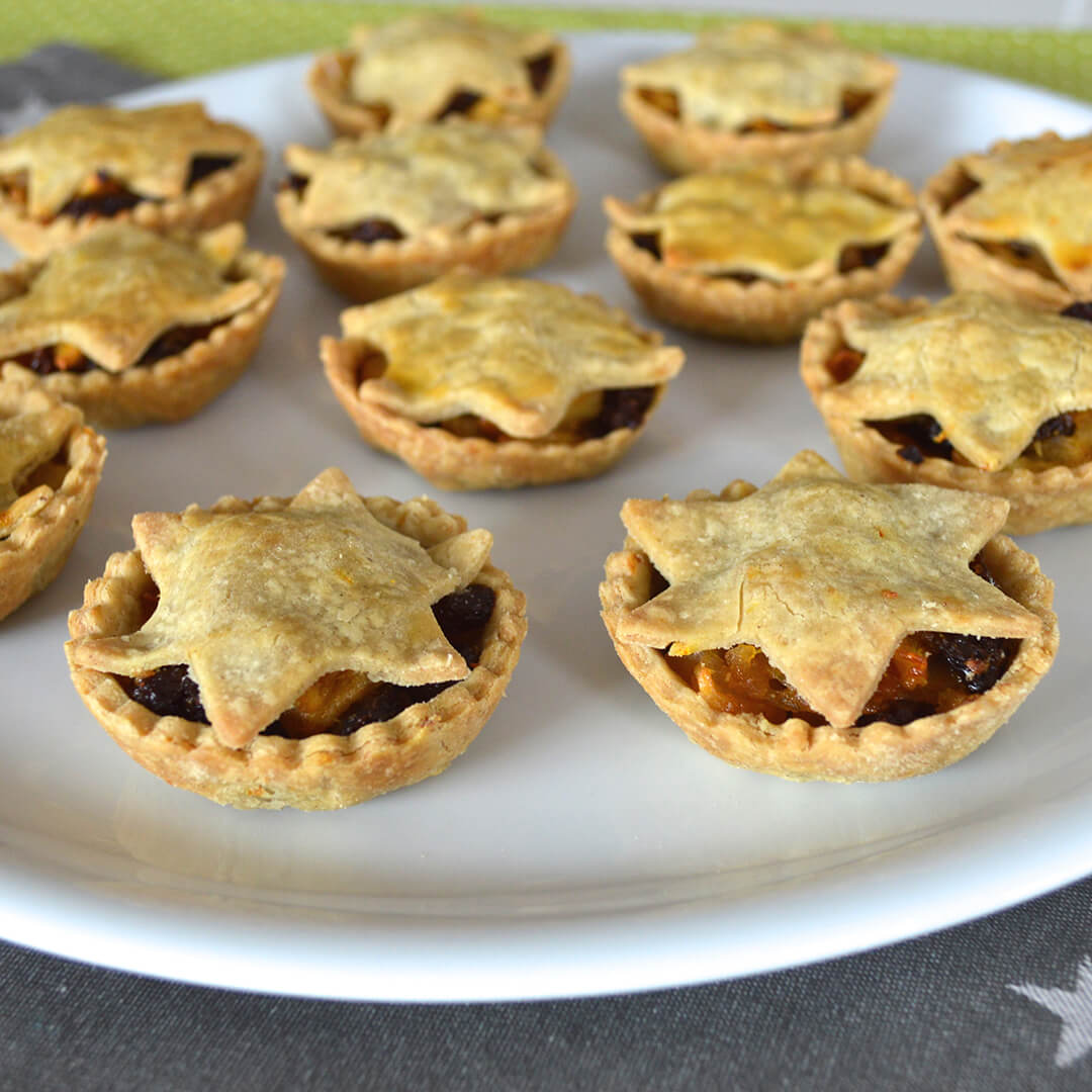 Zesty Apple & Orange Tartlets on a plate