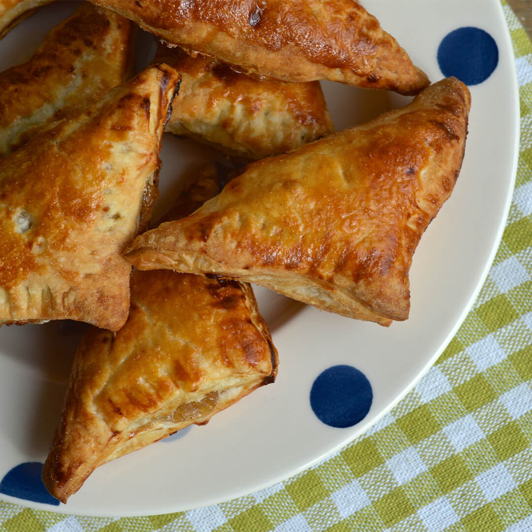 A plate of apple turnovers