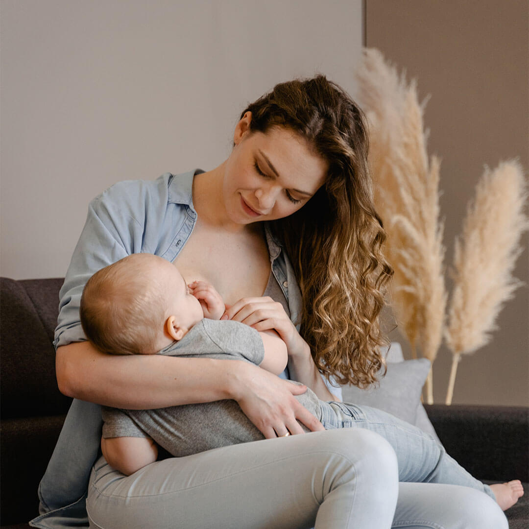 A baby being breastfed