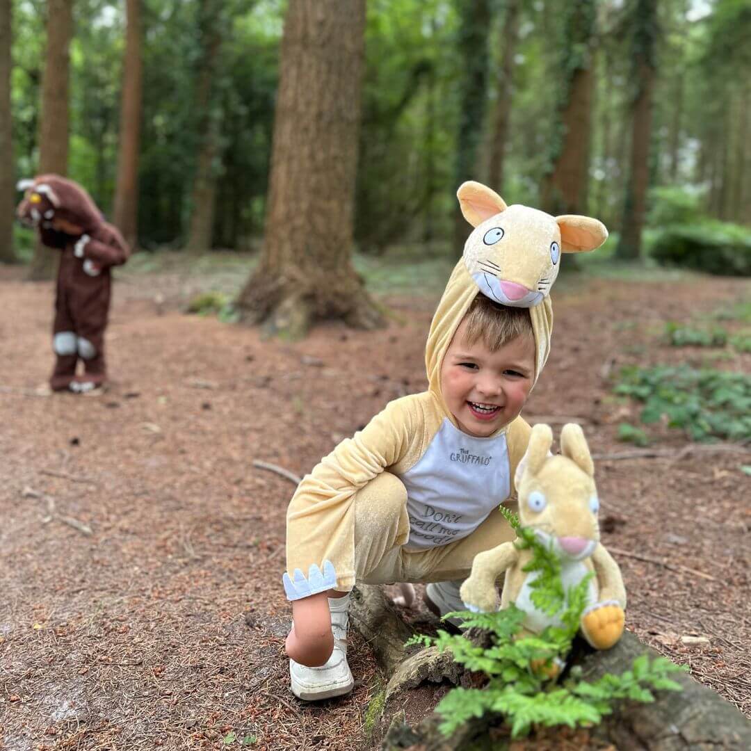 Children dressed in Gruffalo characters at the woods