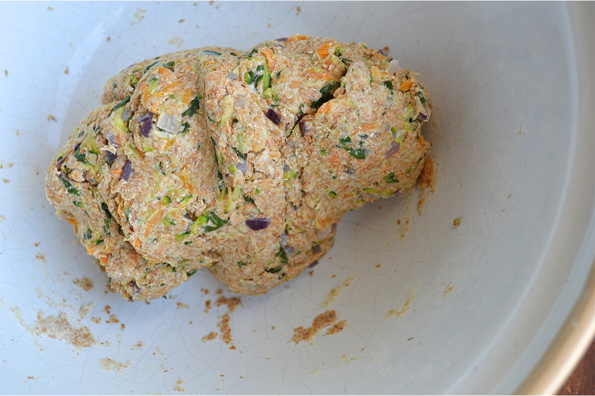 Vegetable Bread dough in mixing bowl