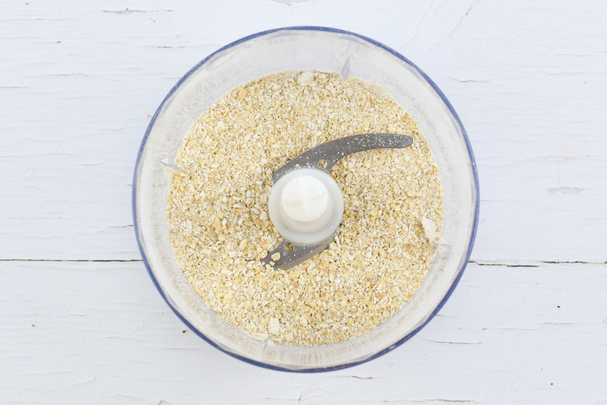 Oats in a food processor