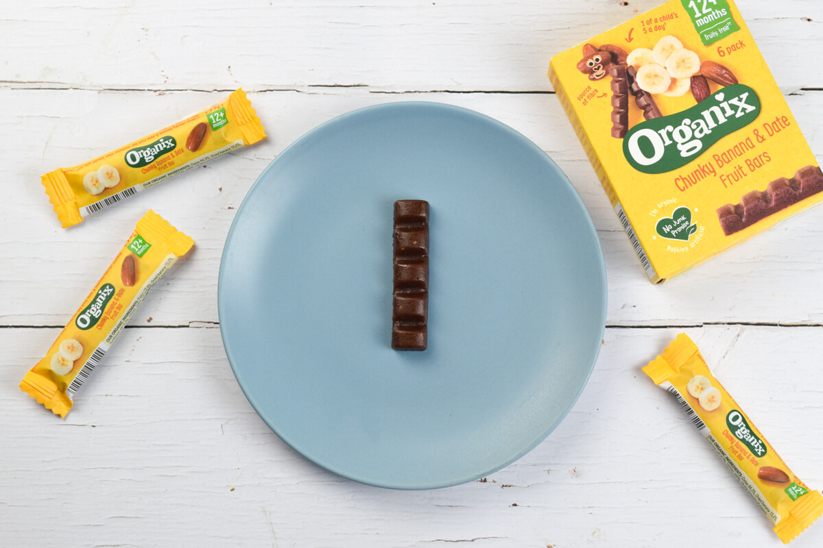 Organix chunky bar on a plate