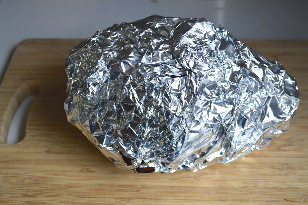 Lamb wrapped in foil