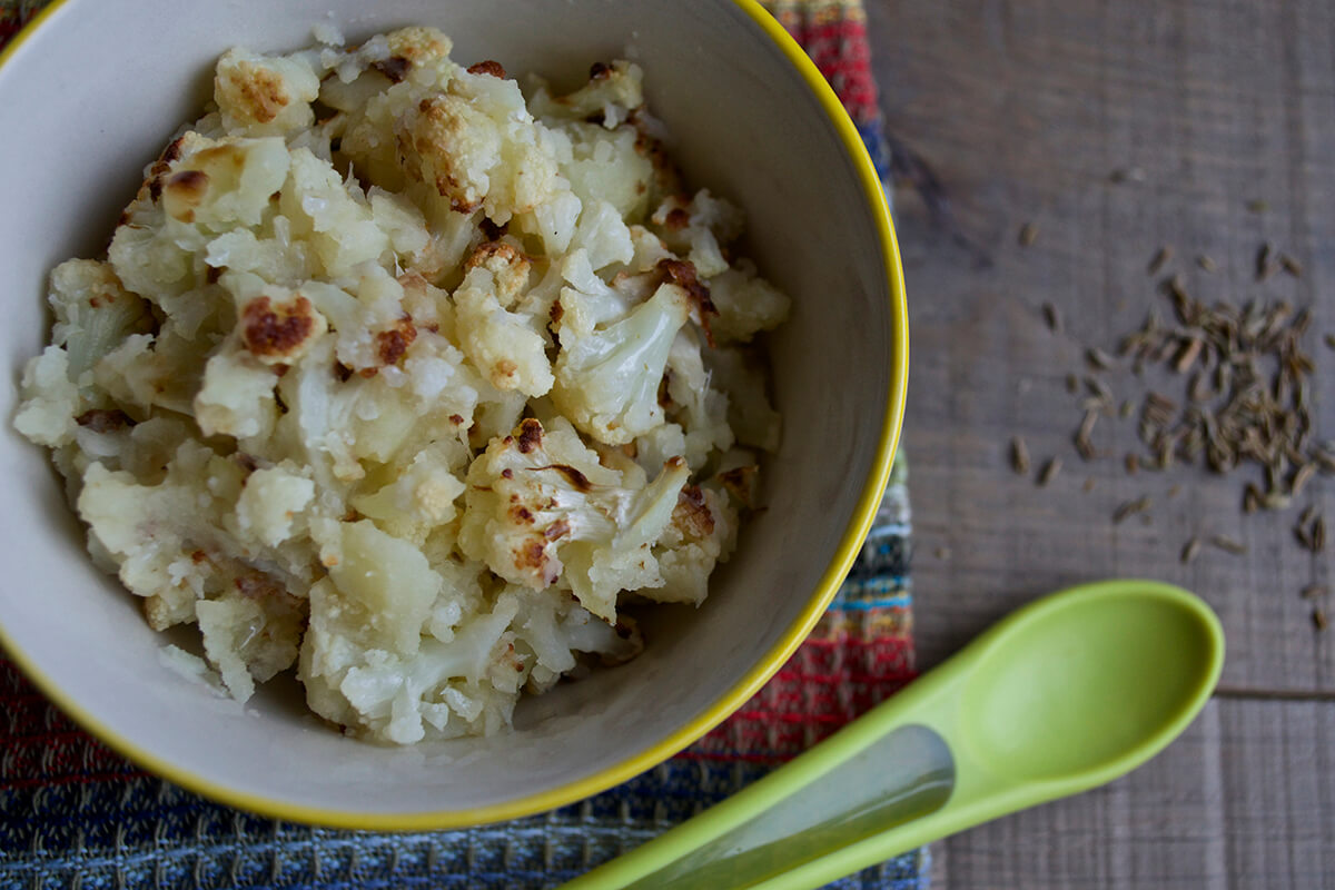 A serving of Cauliflower & Potato Puree for Baby