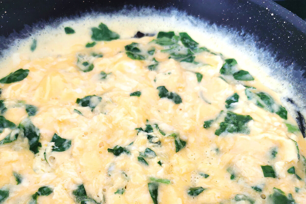 Scrambled Eggs with Creamed Spinach - Epicure's Table